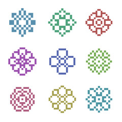 abstract shape retro pixel art