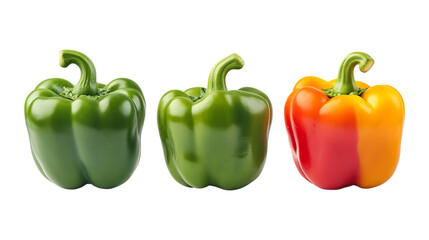 Pack of Bell Pepper set Against Transparent Background for Culinary Branding, Organic Food Promotion, or Healthy Eating Design Projects