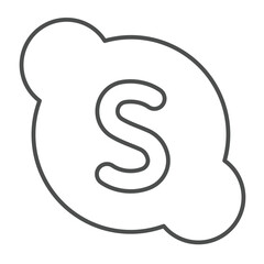 Messenger bubble thin line icon, windows pack concept. Vector graphics. Message submitter program, communication sign on white background, outline style icon for mobile or web design.