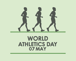 Silhouettes of three runners for World Athletics Day on the 7th of May.