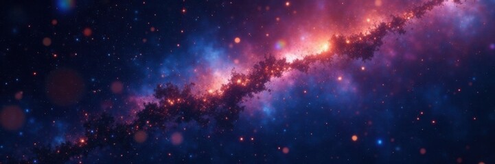 Fototapeta premium Twinkling celestial bodies scattered across the inky blackness of space, galaxy, cosmos, night sky