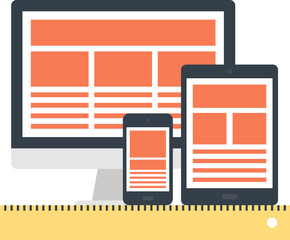 Adaptive Web Design flat web icon concept