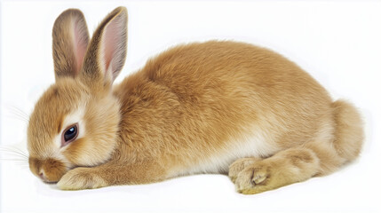 Obraz premium Cute small rabbit lying on a soft surface