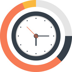 Time Management flat web icon concept