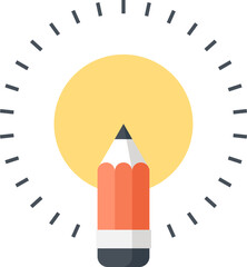 Knowledge is Light flat web icon concept