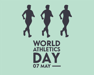 Silhouettes of three runners for World Athletics Day on the 7th of May.