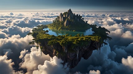 Floating Island above the clouds