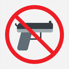 Weapons prohibited sign illustration