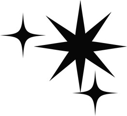 Sparkle icon isolated on transparent background. flat and line style  vectors for decoration. stars sparkles icon for your web site design, logo, app, UI. stars black symbol. glint sign.