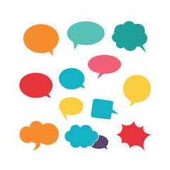speech, bubble, talk, cloud, vector, icon, set, chat, speak, communication, cartoon, balloon, illustration, bubbles, sign, design, comic, dialog, message, symbol, text, think, speech bubbles, box icon