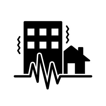 black earthquake building and house clip art preview