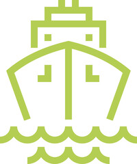 cruise liner flat line web icon concept