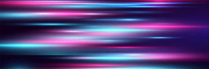 Laser lines of light. Horizontal neon light. Glowing stripes.Vecto.EPS 10.