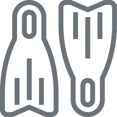 flippers flat line web icon concept