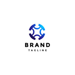 Simple Round X Icon Letter Logo Design. Round Letter X Drone Icon Logo Design.