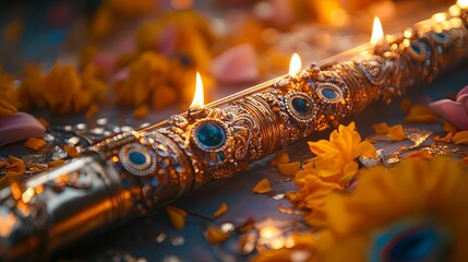 Join us in celebrating Janmashtami with enchanting flute melodies and beautiful mor pankh decoration