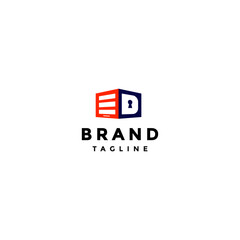 Storage Letter D Next to Rolling Door Logo Design. Safe Storage and Letter D with Keyhole Logo Design.