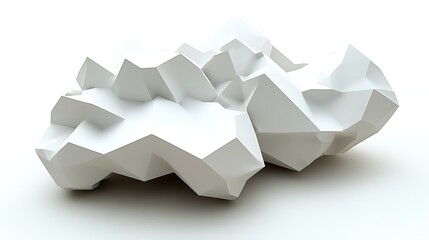 Abstract White Geometric Sculpture