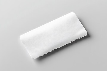 Obraz premium Isolated Detailed White Ticket with Serrated Edges on a Simple Light Gray Background