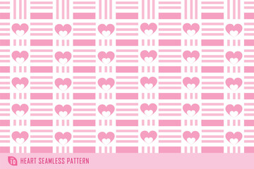 Seamless pattern with bright pink hearts on a light pink background