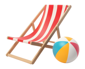 PNG Beach chair ball volleyball relaxation.