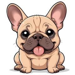 Adorable French Bulldog Puppy Cartoon Illustration A Cute Canine Companion