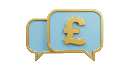 Isolated Chat Bubbles with British Pound Symbol