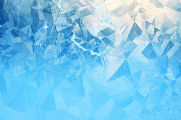 Obraz premium winter blue background ice frozen texture on the window