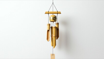 Obraz premium Bamboo Wind Chime Hanging on Wall