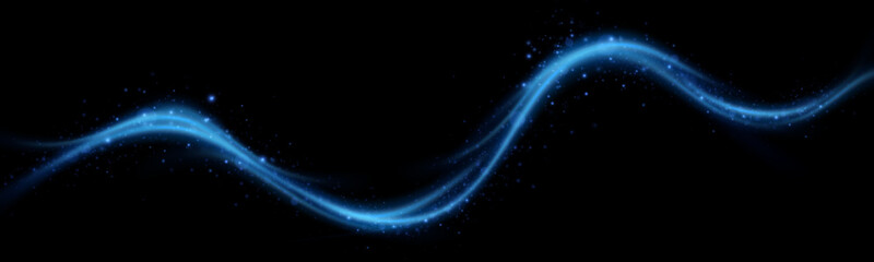 Abstract lines.Neon lines of speed and fast wind. effect of moving at the speed of light. Blue glow effect. Magic shiny line. Neon. Background.	