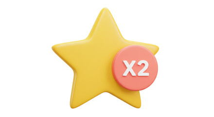 Isolated Golden Star Icon with Red Notification Badge