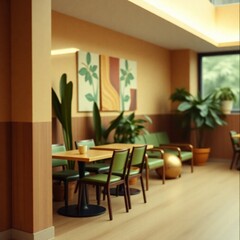 Fototapeta premium High-resolution stock photo subtle retro aesthetic, commercial quality, professional lighting, emphasizing earth tones and organic shapes, 1960s style, rule of thirds composition