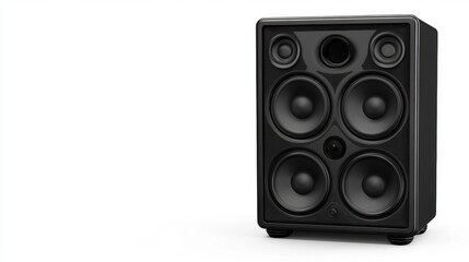 Fototapeta premium Realistic Black Speaker with Four Drivers for Audio Enthusiasts