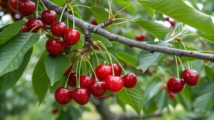 Fresh Cherries Growing in the Orchard!