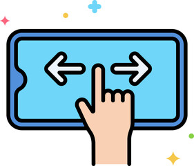 swipe Illustration on a white background