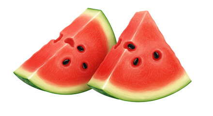 Isolated Slices of Watermelon with Seeds Summer Vibes
