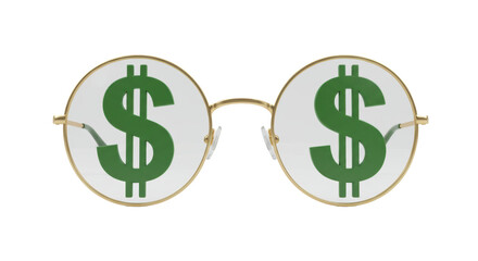 Isolated Dollar Sign Glasses Financial Vision Concept
