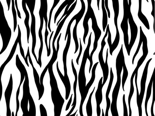 Hand drawn tiger sprite pattern with Black, Monochrome Animal skin background, Seamless illustration	