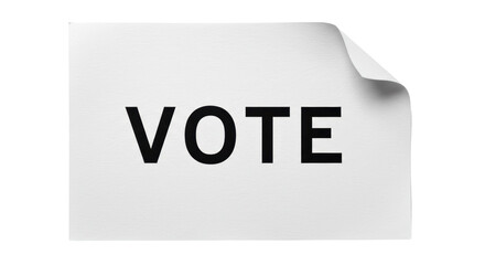 Isolated White Paper with the Word Vote