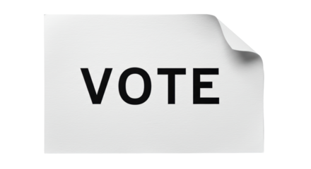 Isolated White Paper with the Word Vote