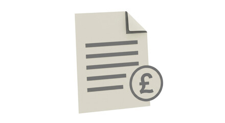 Isolated Financial Document with Pound Sterling Symbol