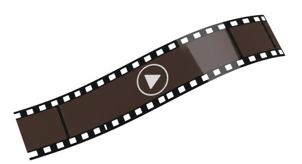 Isolated Filmstrip with Play Icon for Motion Picture