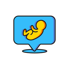 Color Baby icon isolated on white background. Flat filled outline style with shadow. Vector