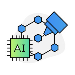 Nano Technology icon.  Microchip Representing the Advancements in Nano-scale Engineering, Material Science, and Future Technology Innovations