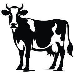 cow on white background