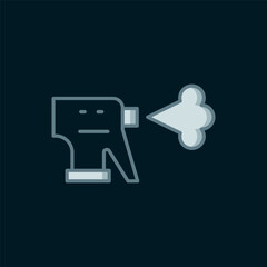 Line Hairdresser pistol spray bottle with water icon isolated on black background. Flat filled outline style with shadow. Vector