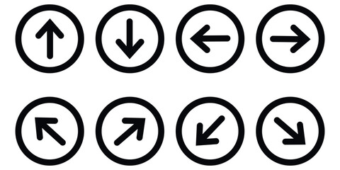 Arrow icon vector set, outline style arrow icons vector set in trendy flat style illustration isolated on white background.