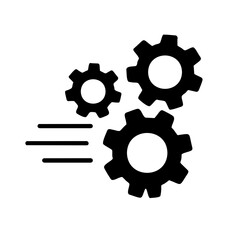 Fototapeta premium Fast Spinning Gears Icon for Productivity