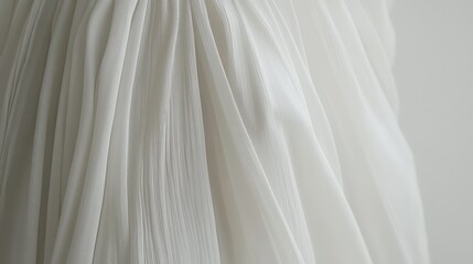 Obraz premium Delicate layers of white tulle create a dreamy, softly blurred texture. Subtle detail and a gentle contrast evoke a sense of ethereal beauty