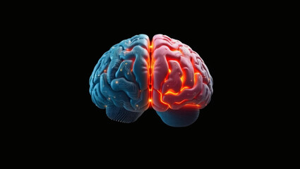 Concept art illustrating human and AI brain interactions